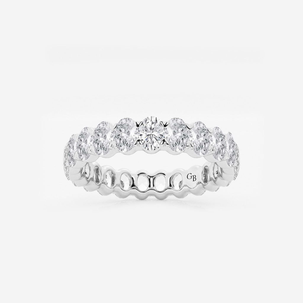GWA007 - 2 ctw Oval Lab Grown Diamond Eternity Band - 3.7mm Width