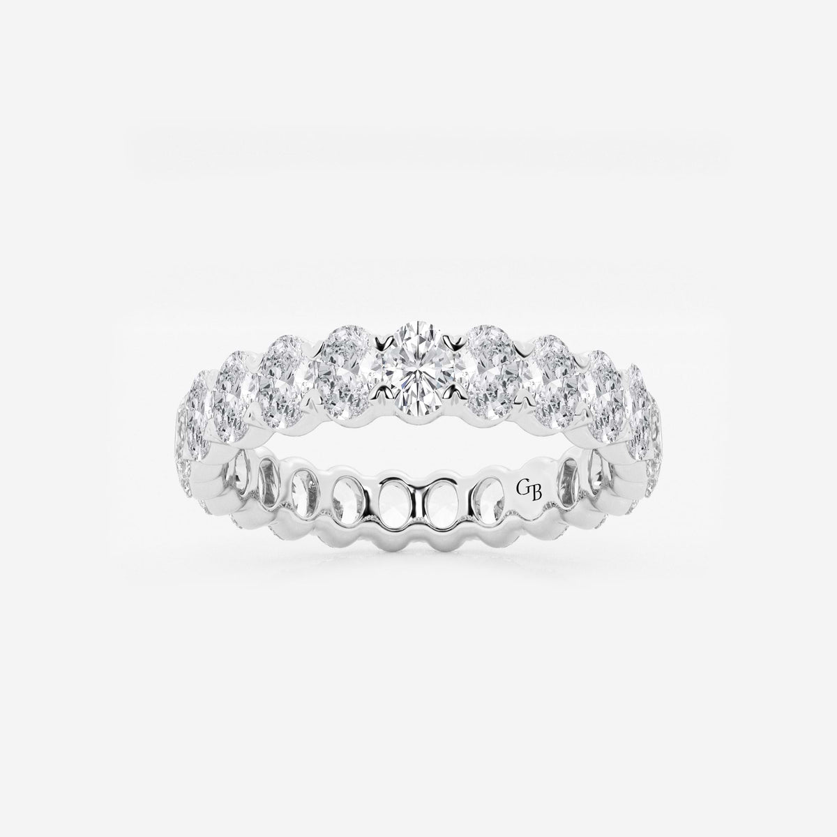 GWA007 - 2 ctw Oval Lab Grown Diamond Eternity Band - 3.7mm Width