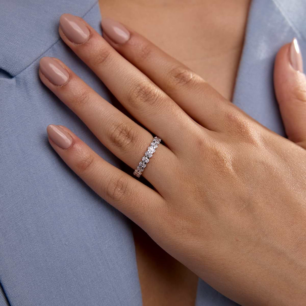GWA007 - 2 ctw Oval Lab Grown Diamond Eternity Band - 3.7mm Width