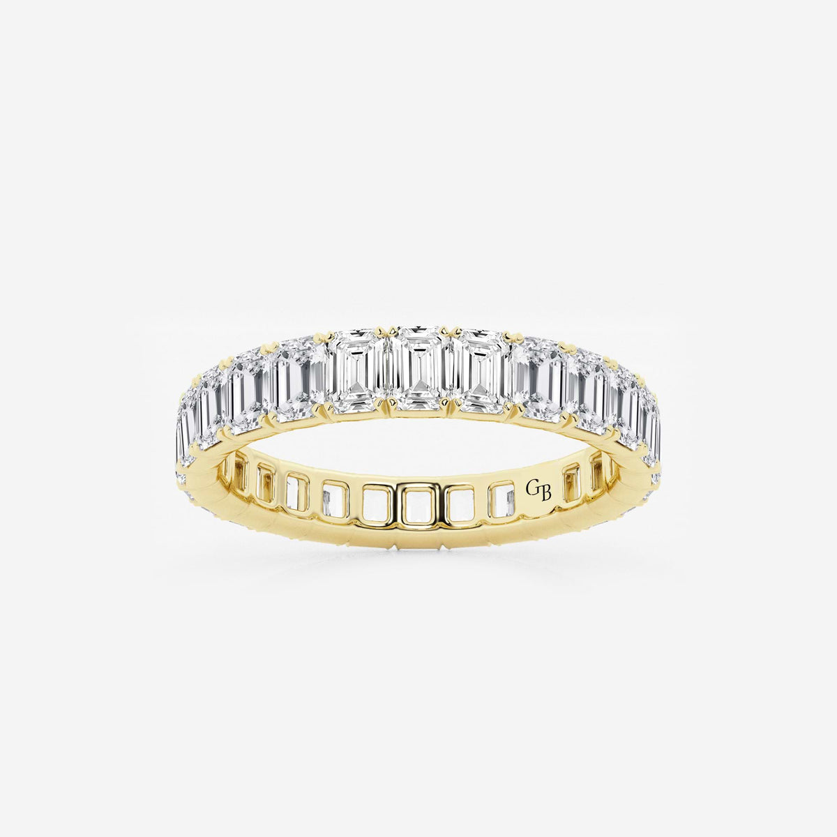 GWA007 - 3 ctw Emerald Lab Grown Diamond Eternity Band - 3.3mm Width
