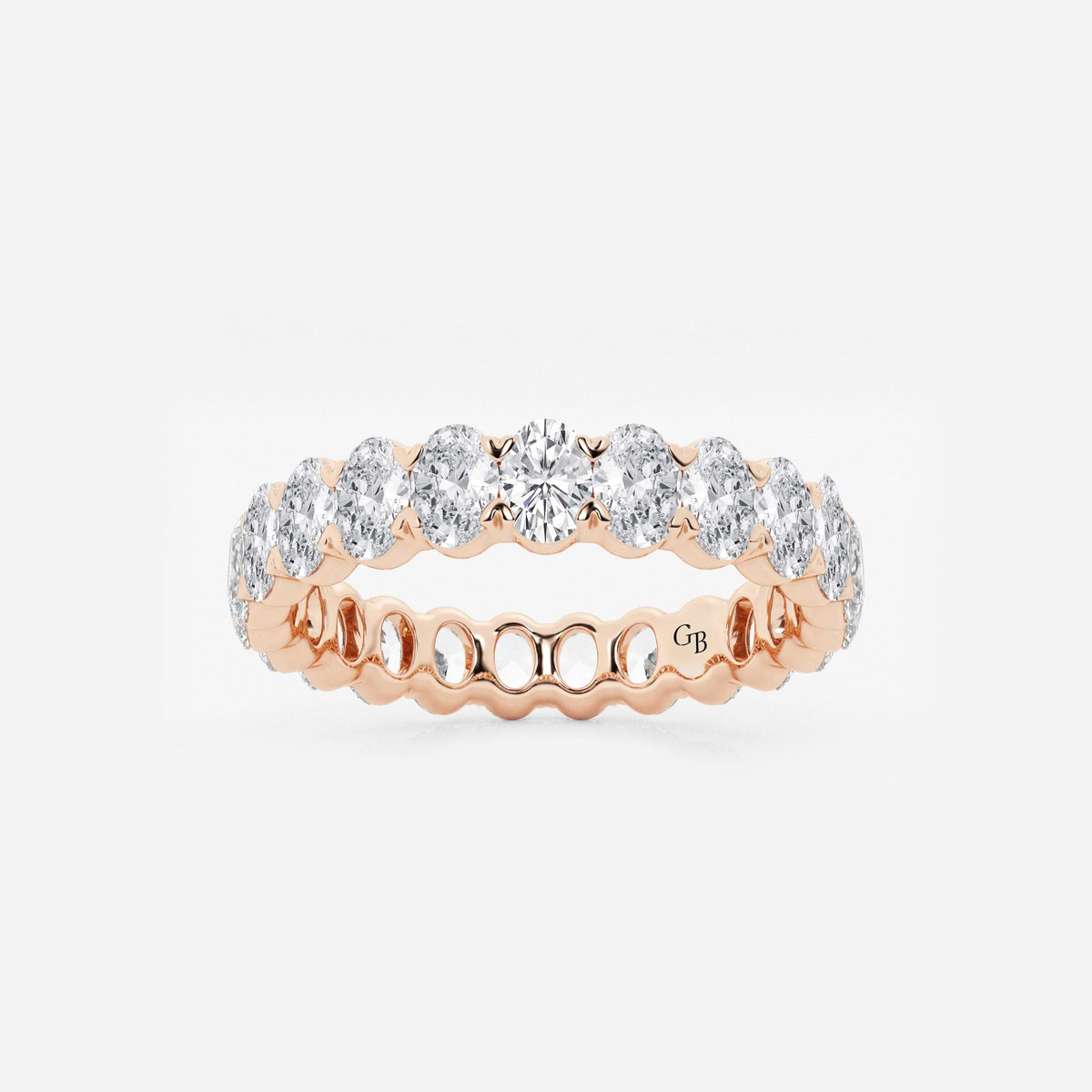 GWA007 - 2 ctw Oval Lab Grown Diamond Eternity Band - 3.7mm Width