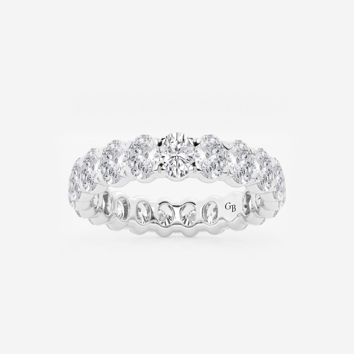GWA007 - 3 ctw Oval Lab Grown Diamond Eternity Band - 4.3mm Width