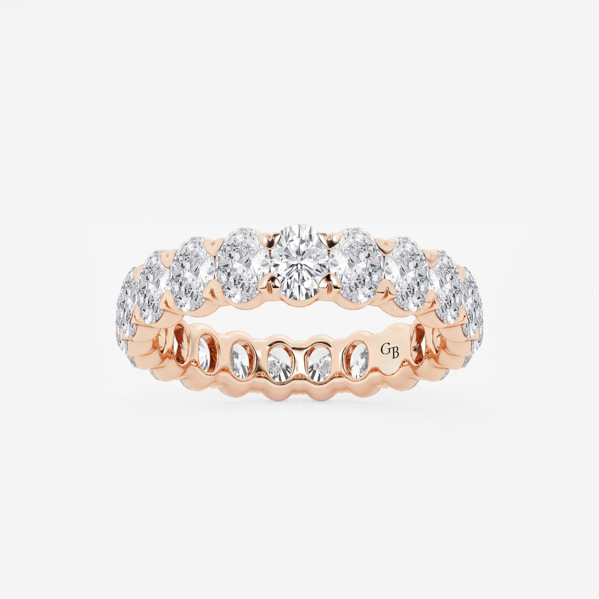 GWA007 - 3 ctw Oval Lab Grown Diamond Eternity Band - 4.3mm Width