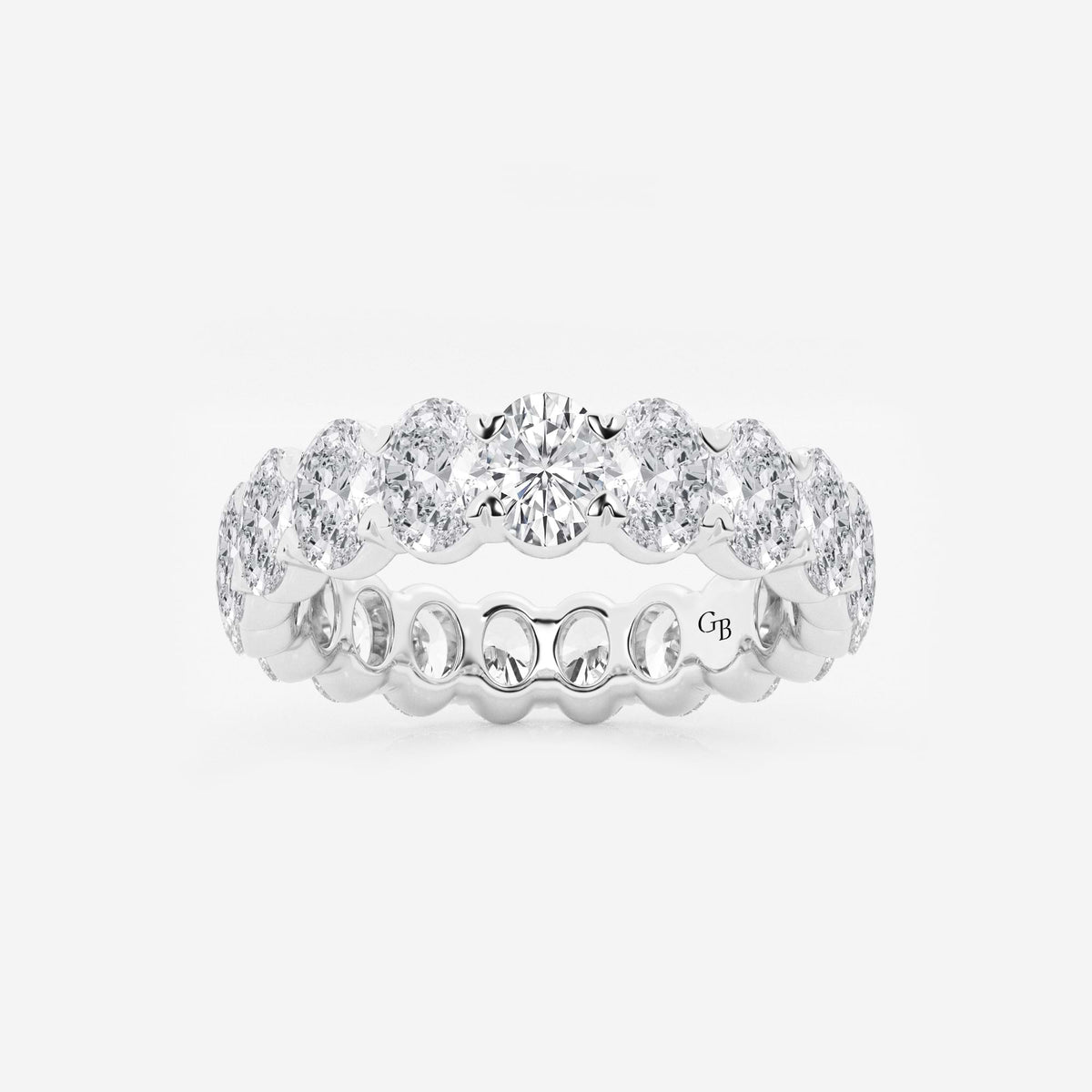 GWA007 - 4 ctw Oval Lab Grown Diamond Eternity Band - 5mm Width