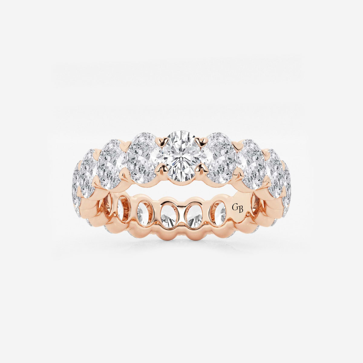 GWA007 - 4 ctw Oval Lab Grown Diamond Eternity Band - 5mm Width