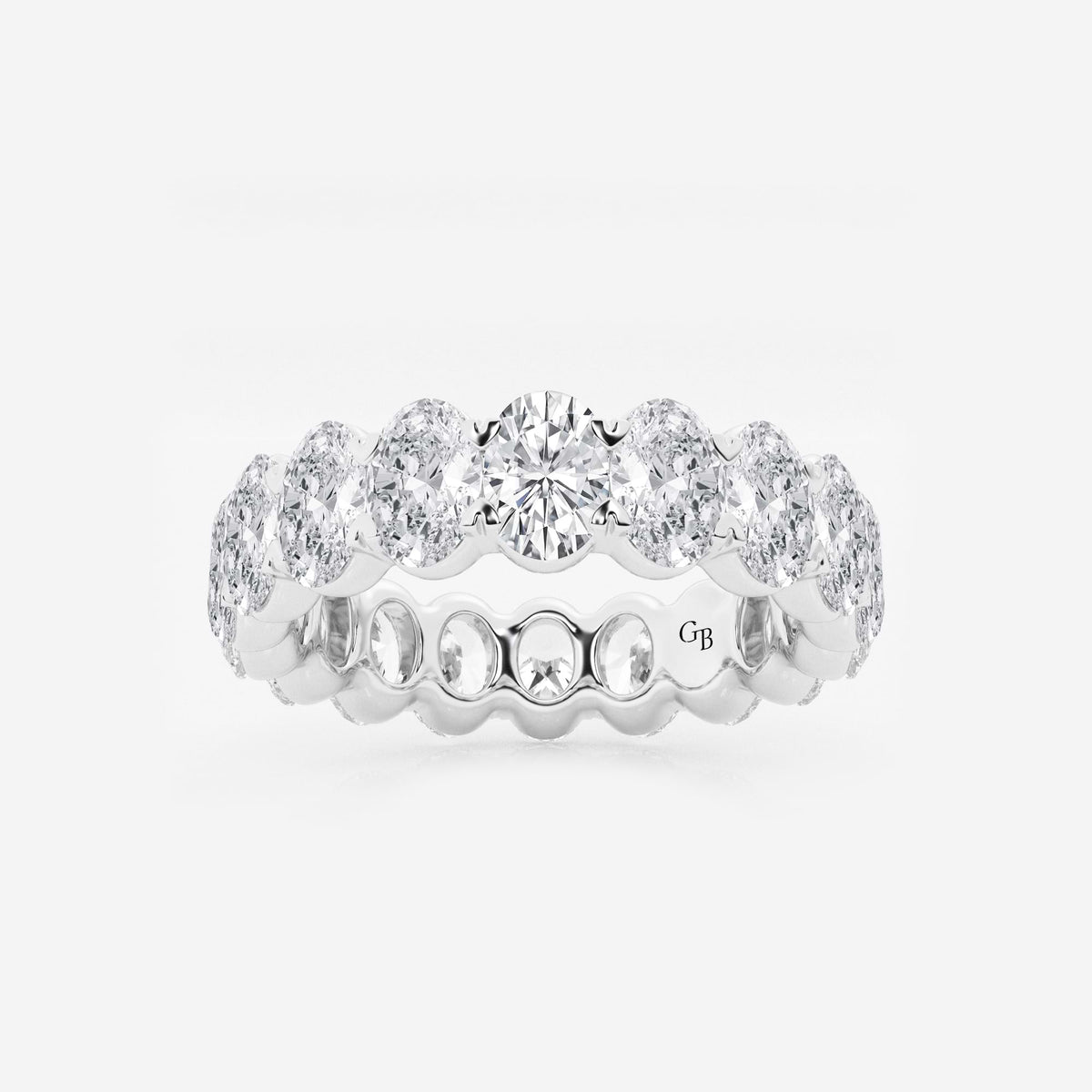GWA007 - 5 ctw Oval Lab Grown Diamond Eternity Band - 5.5mm Width