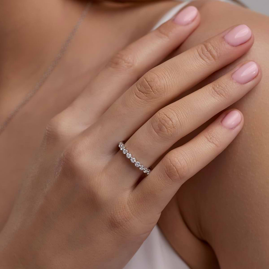 GWA008 - 1/2 ctw Round Lab Grown Diamond Floating Wedding Band