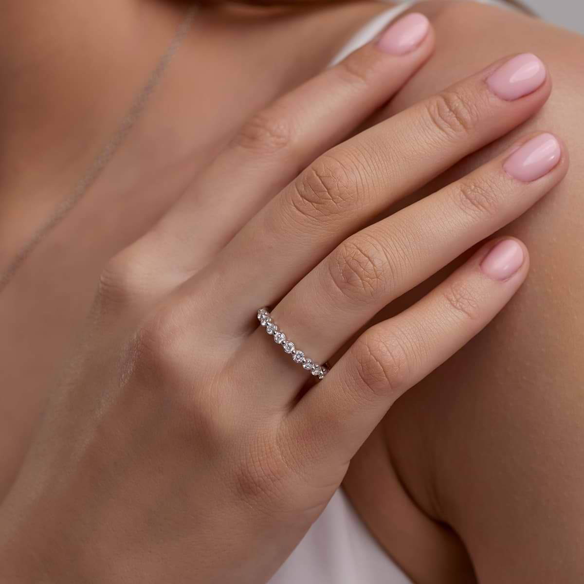 GWA008 - 1/2 ctw Round Lab Grown Diamond Floating Wedding Band