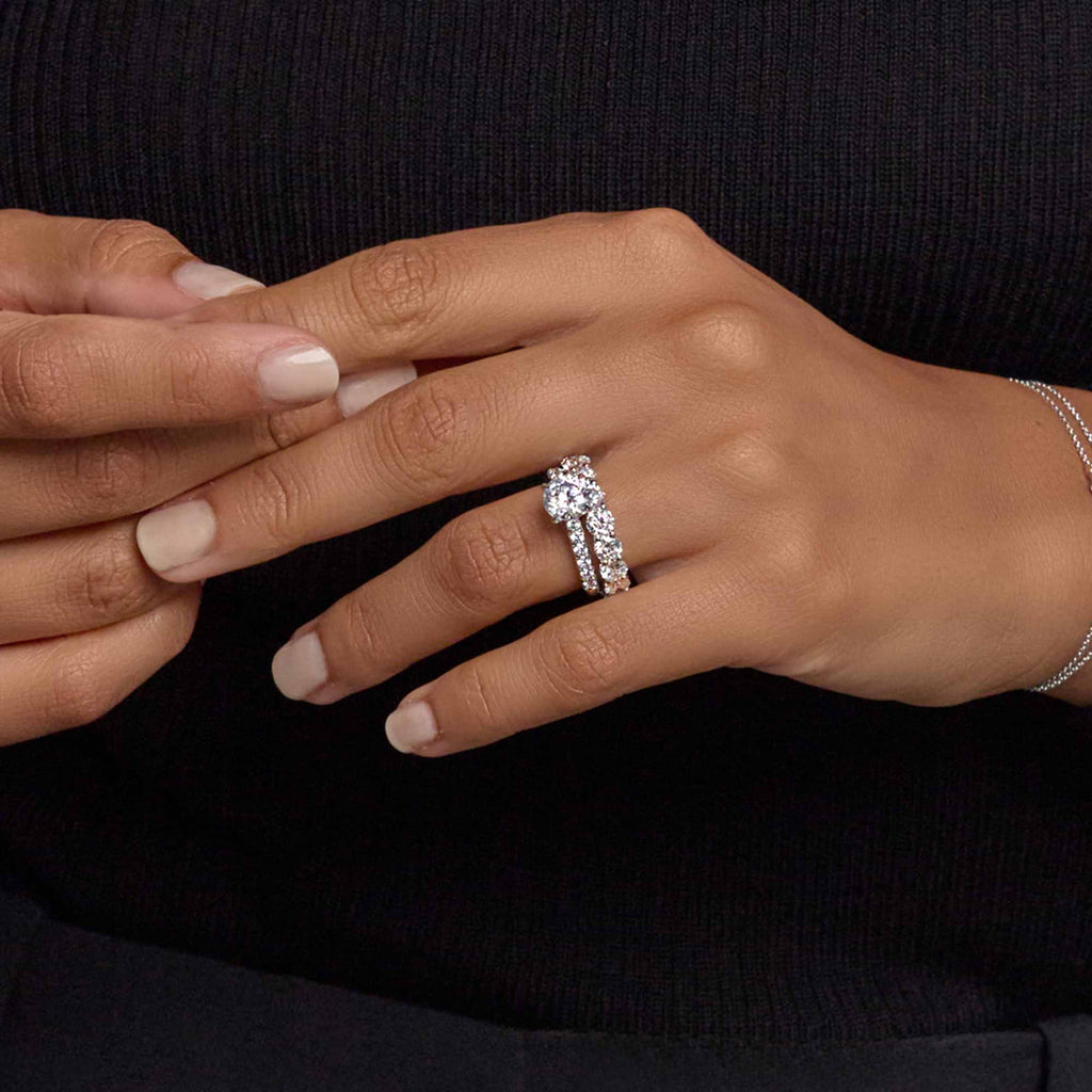 GWA008 - 2 ctw Round Lab Grown Diamond Floating Wedding Band