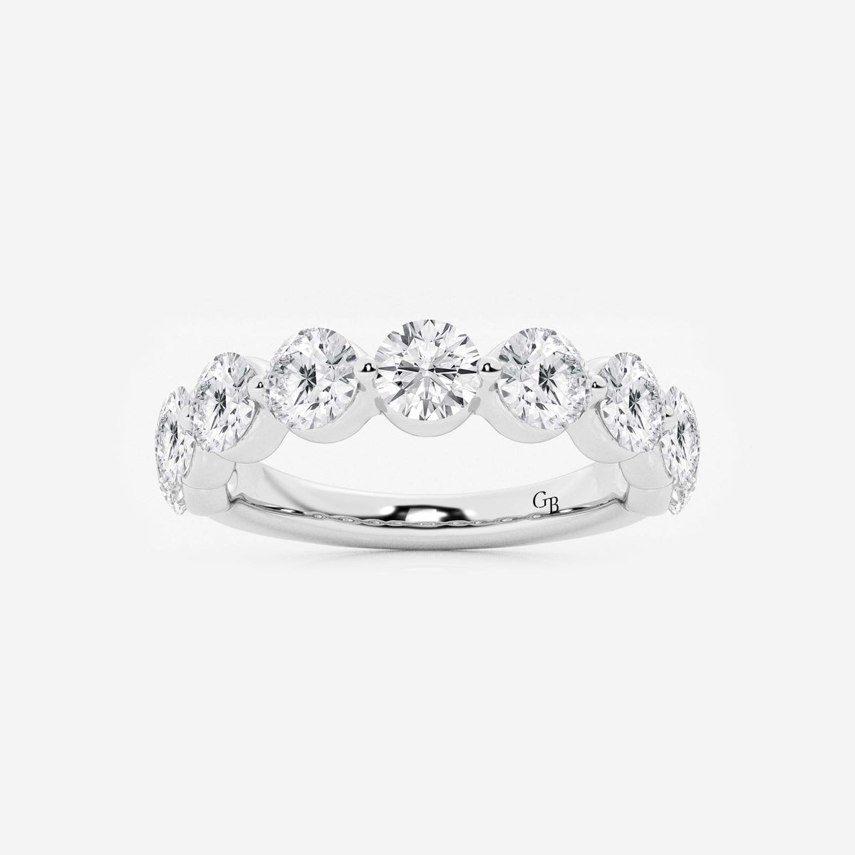 GWA008 - 2 ctw Round Lab Grown Diamond Floating Wedding Band