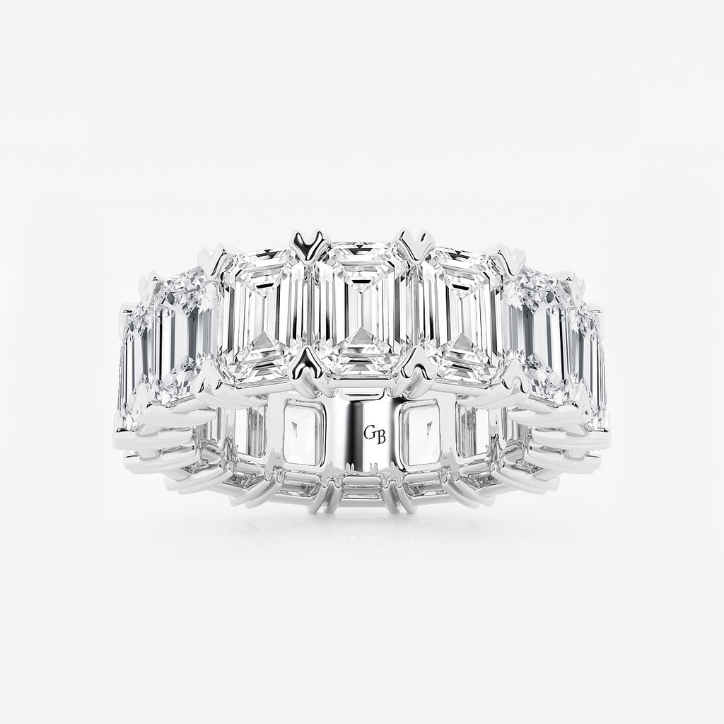 GWA009 - product video for 12 ctw Emerald Lab Grown Diamond V-Prong Eternity Band - 6.3mm Width