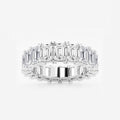 GWA009 - 7 ctw Emerald Lab Grown Diamond V-Prong Eternity Band - 5mm Width