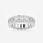 GWA009 - 7 ctw Emerald Lab Grown Diamond V-Prong Eternity Band - 5mm Width