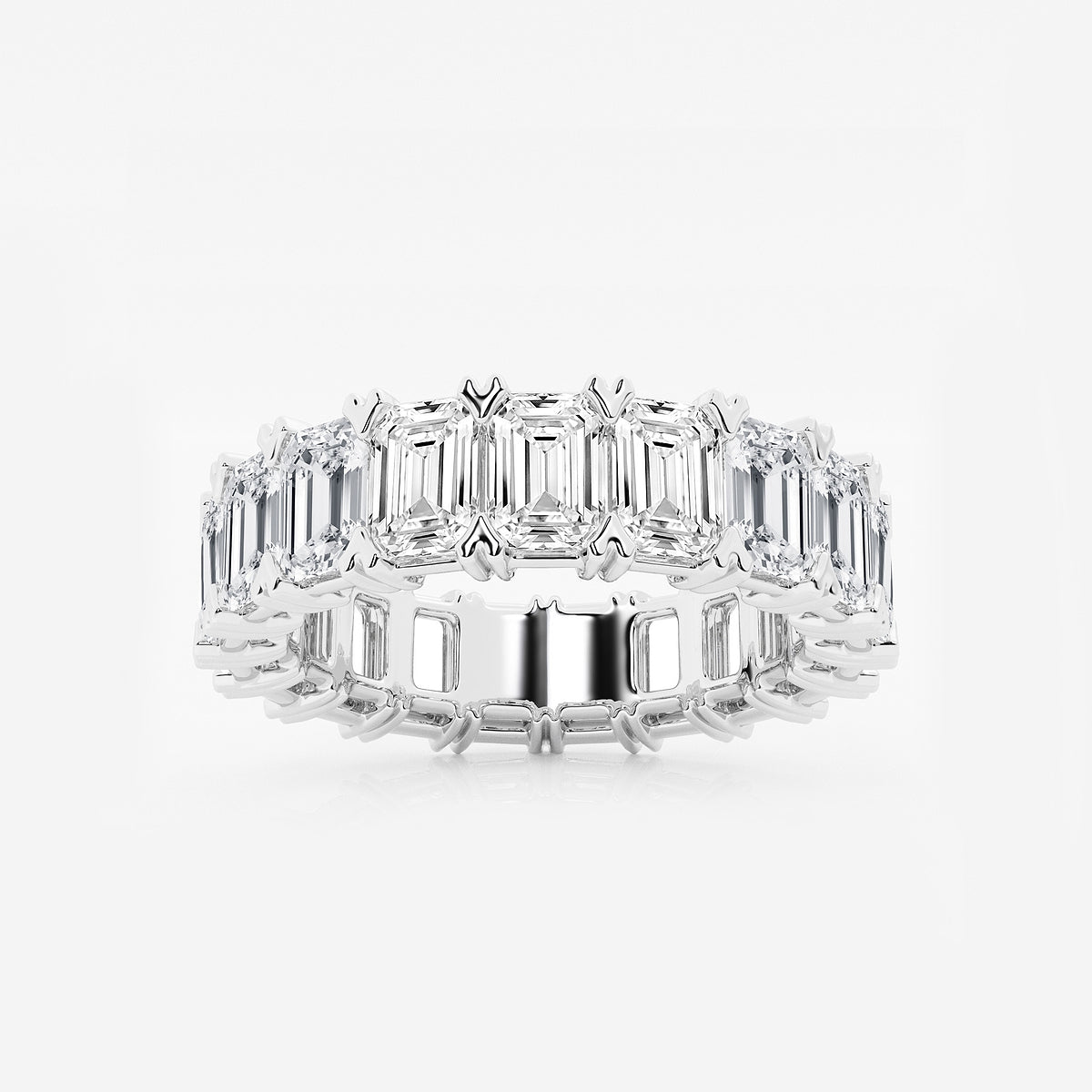 GWA009 - product video for 7 ctw Emerald Lab Grown Diamond V-Prong Eternity Band - 5mm Width
