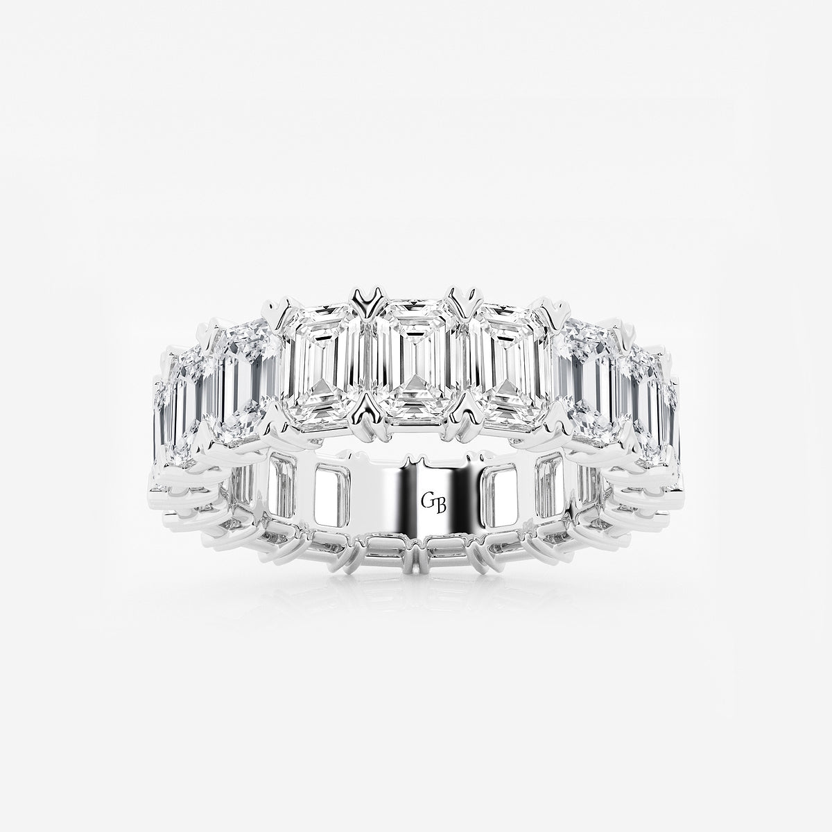 GWA009 - product video for 7 ctw Emerald Lab Grown Diamond V-Prong Eternity Band - 5mm Width