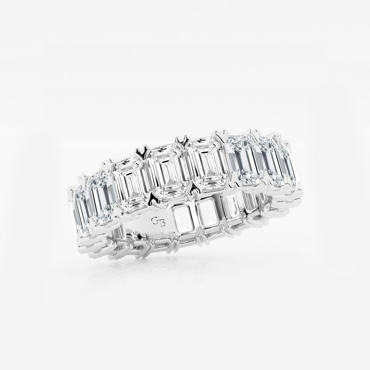 GWA009 - Additional Image 1 for  7 ctw Emerald Lab Grown Diamond V-Prong Eternity Band - 5mm Width
