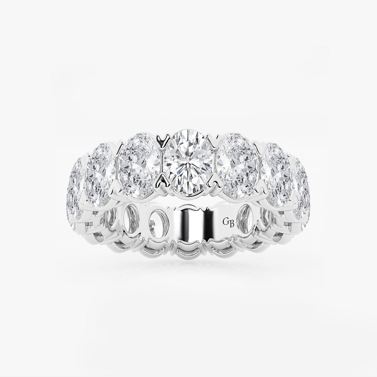GWA009 - product video for 7 ctw Oval Lab Grown Diamond V-Prong Eternity Band - 5.9mm Width