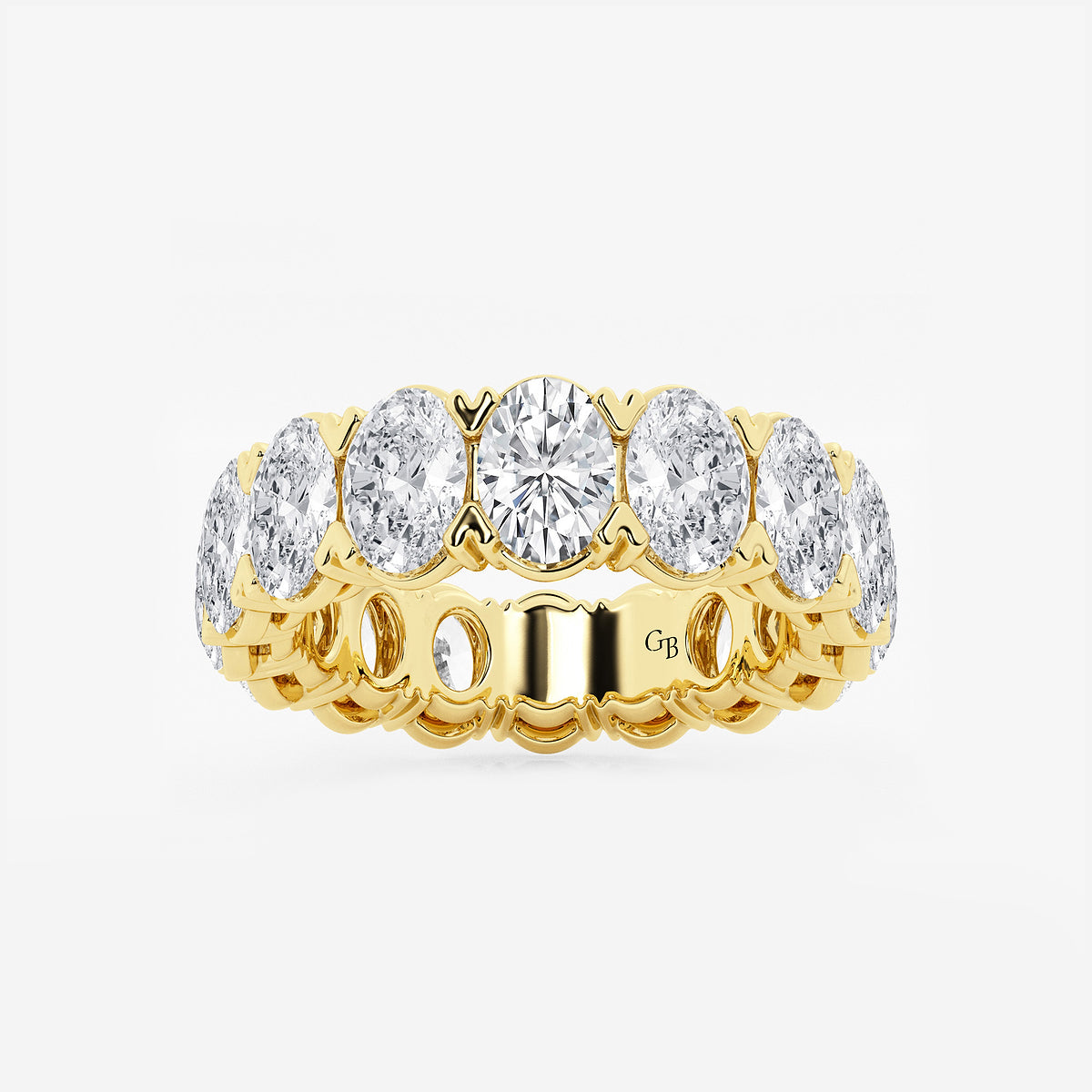 GWA009 - product video for 7 ctw Oval Lab Grown Diamond V-Prong Eternity Band - 5.9mm Width