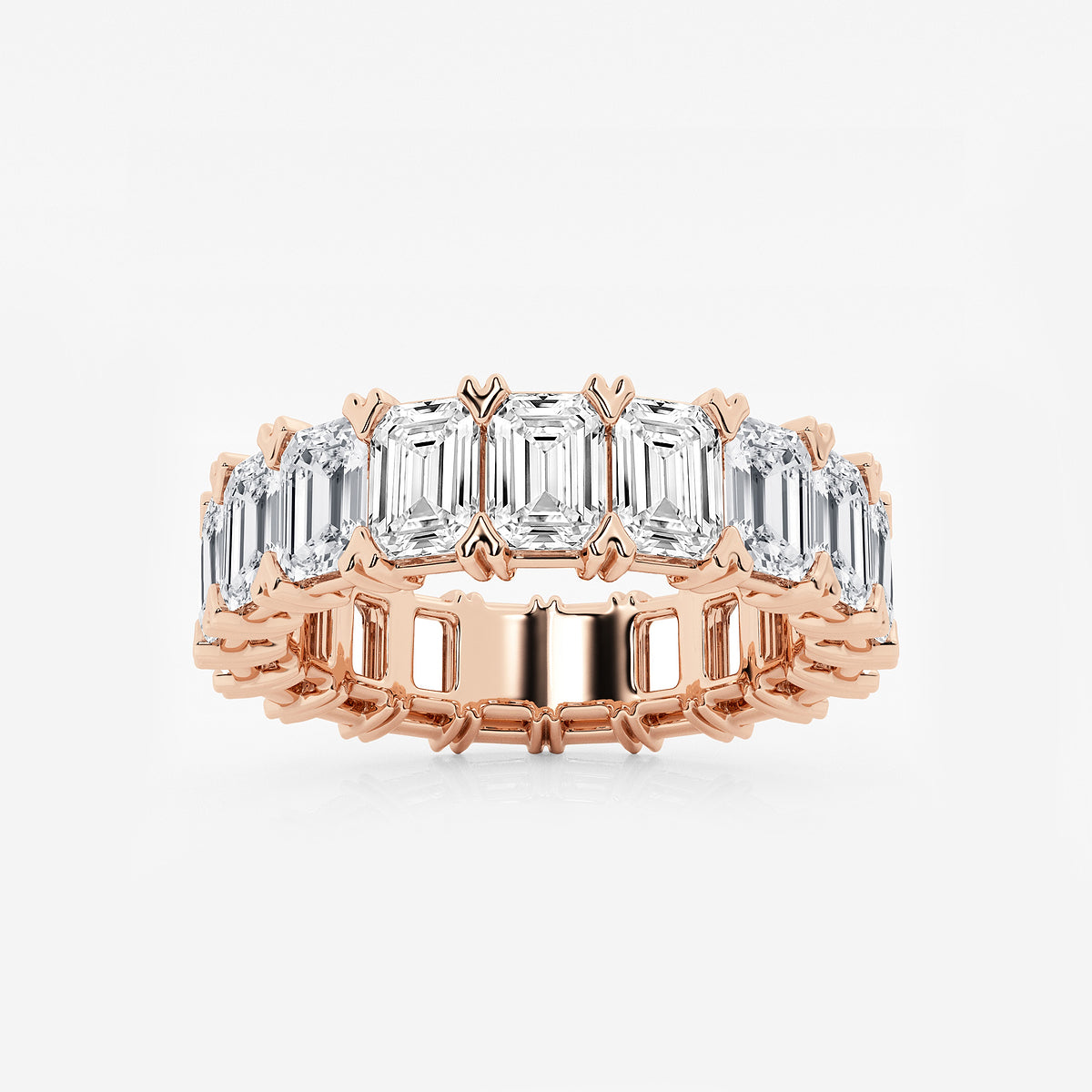 GWA009 - product video for 7 ctw Emerald Lab Grown Diamond V-Prong Eternity Band - 5mm Width