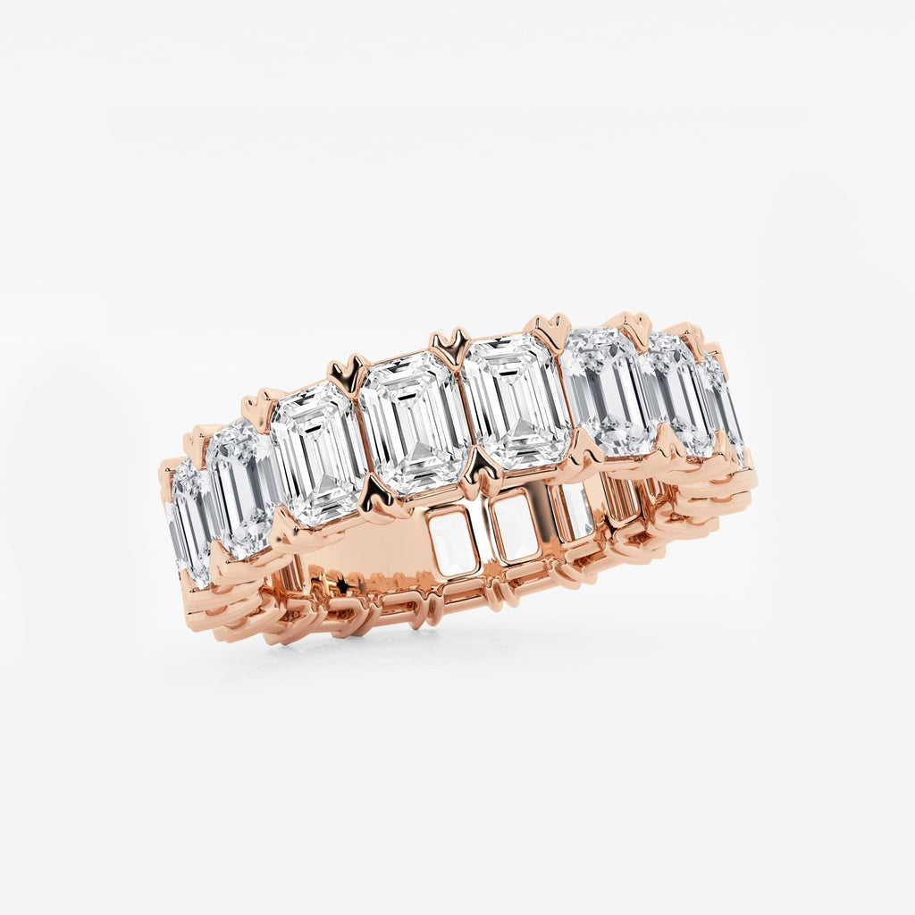 GWA009 - Additional Image 1 for  7 ctw Emerald Lab Grown Diamond V-Prong Eternity Band - 5mm Width
