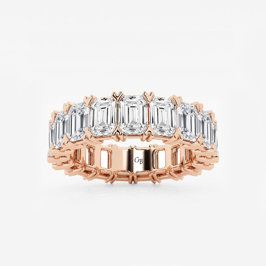 GWA009 - product video for 7 ctw Emerald Lab Grown Diamond V-Prong Eternity Band - 5mm Width
