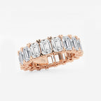GWA009 - Additional Image 1 for  7 ctw Emerald Lab Grown Diamond V-Prong Eternity Band - 5mm Width