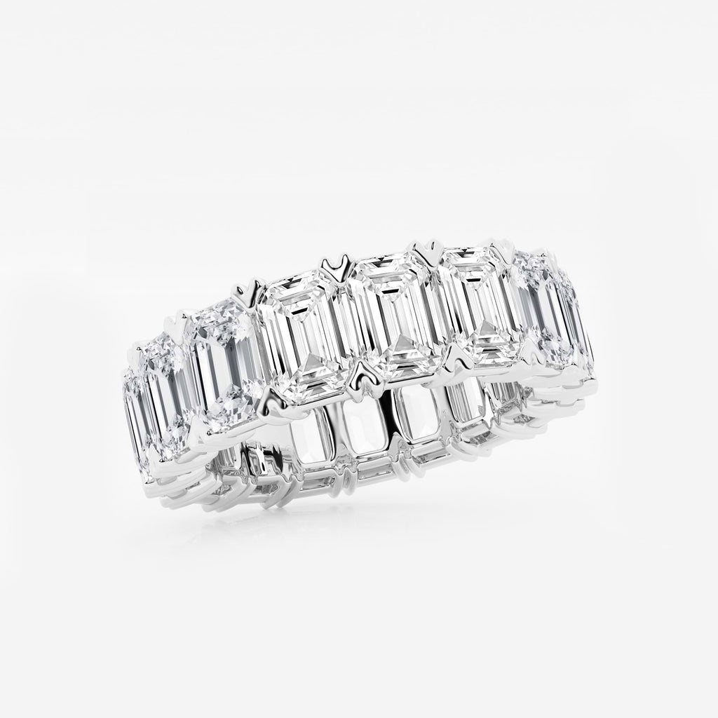 GWA009 - Additional Image 1 for  10 ctw Emerald Lab Grown Diamond V-Prong Eternity Band - 5.7mm Width