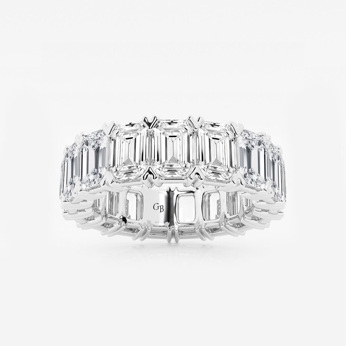 GWA009 - product video for 10 ctw Emerald Lab Grown Diamond V-Prong Eternity Band - 5.8mm Width