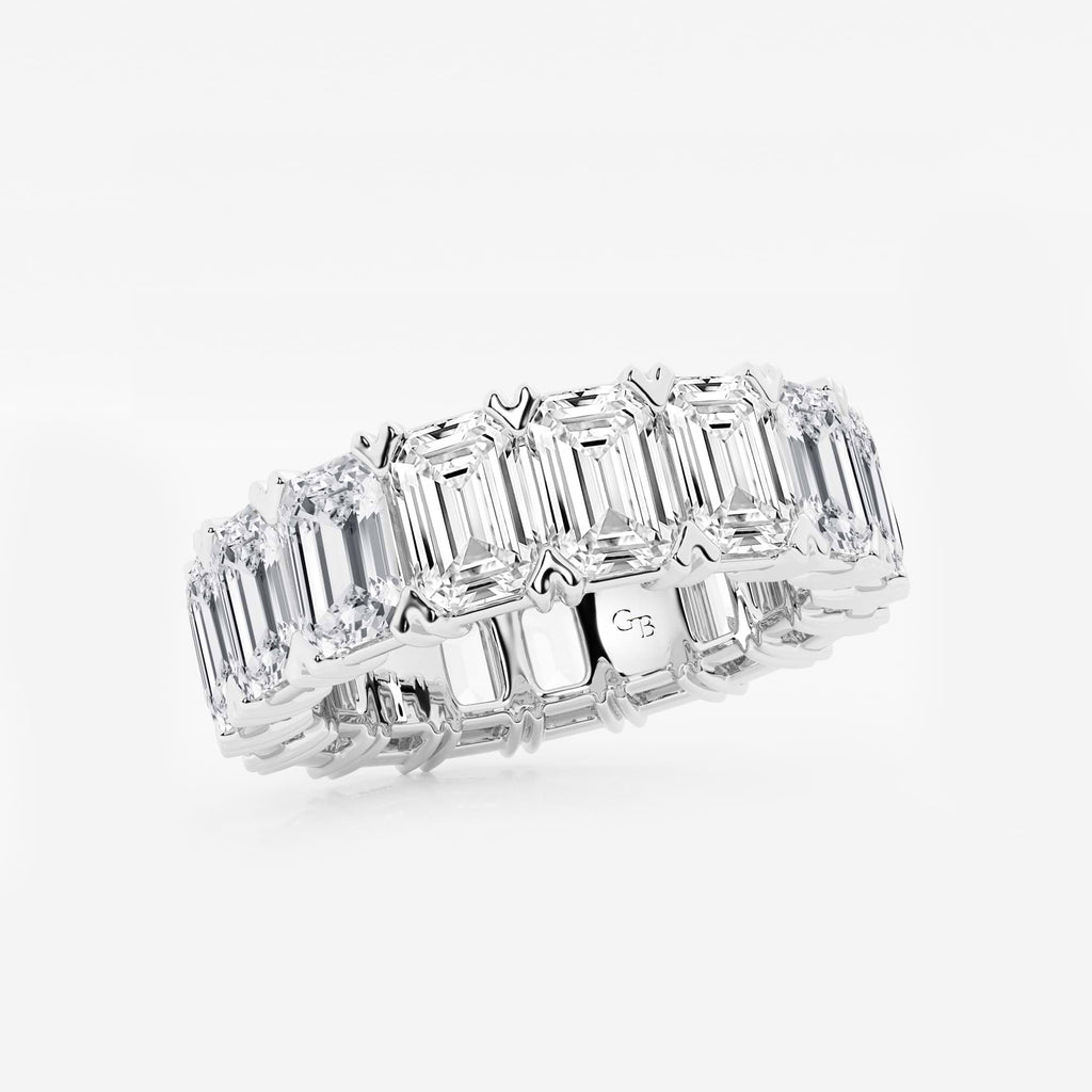 GWA009 - Additional Image 1 for  10 ctw Emerald Lab Grown Diamond V-Prong Eternity Band - 5.8mm Width