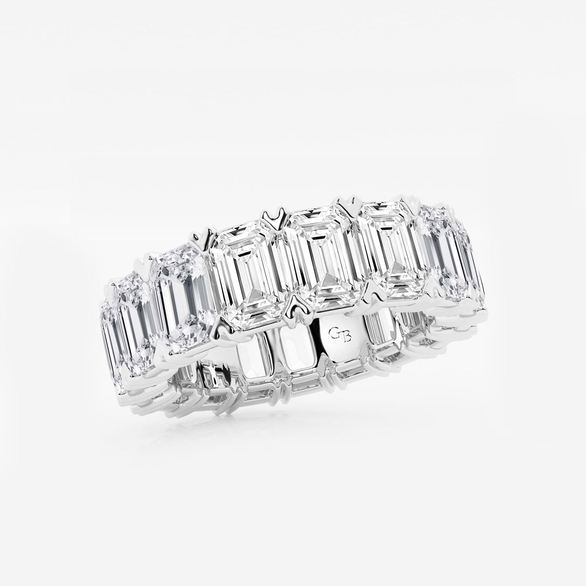 GWA009 - Additional Image 1 for  10 ctw Emerald Lab Grown Diamond V-Prong Eternity Band - 5.8mm Width