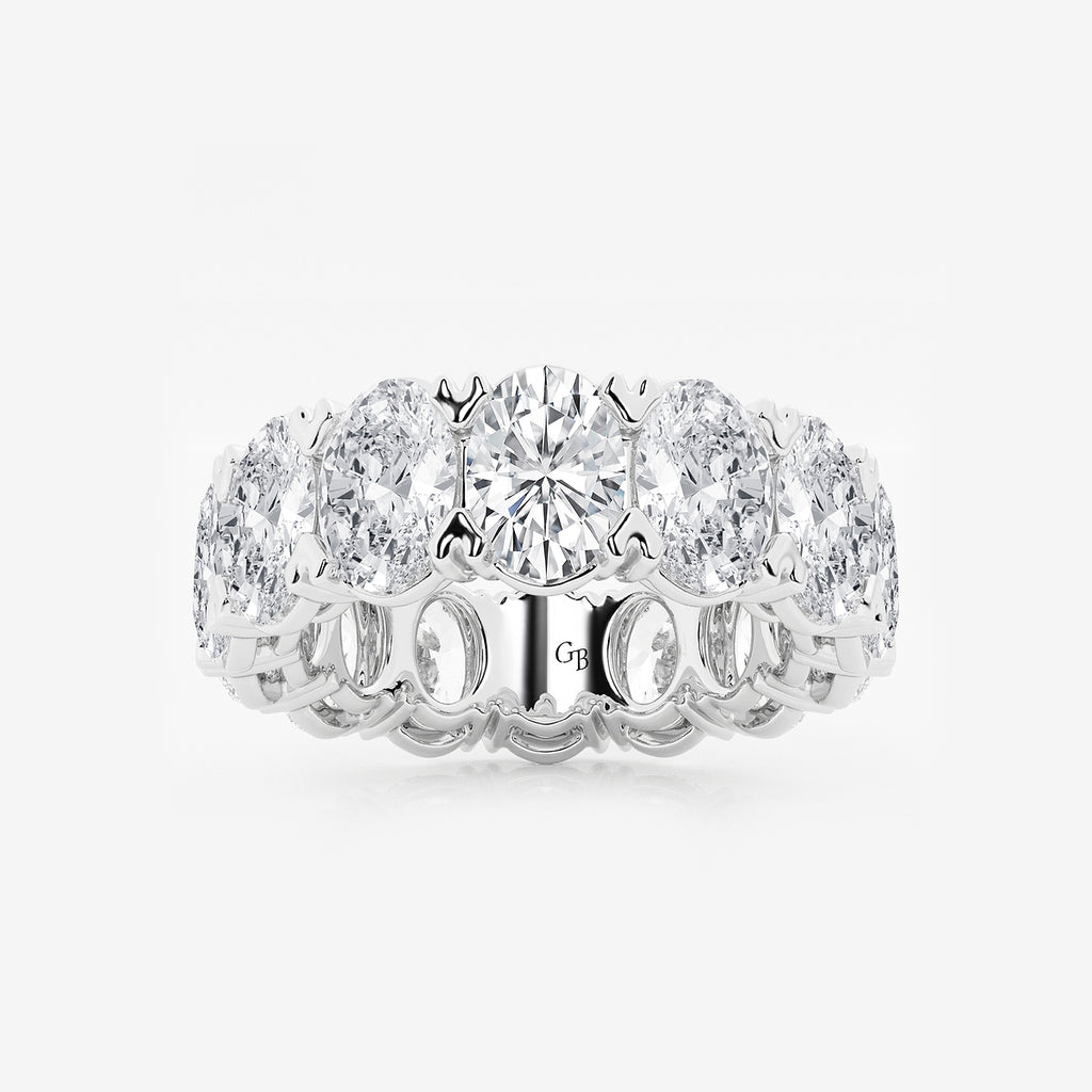 GWA009 - product video for 10 ctw Oval Lab Grown Diamond V-Prong Eternity Band - 7mm Width