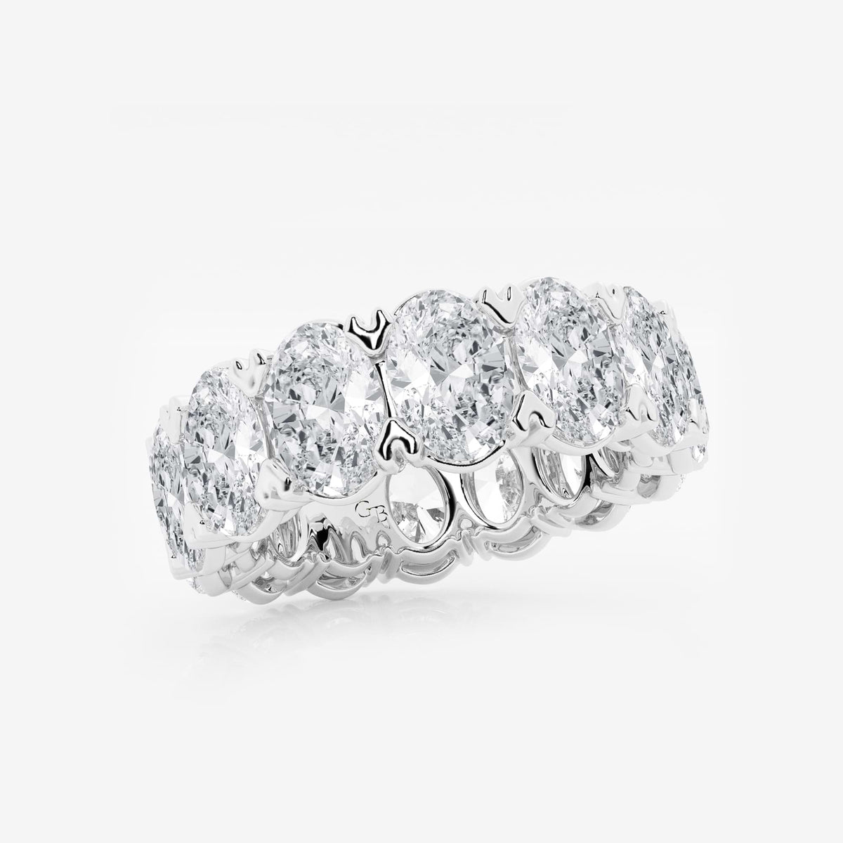 GWA009 - Additional Image 1 for  10 ctw Oval Lab Grown Diamond V-Prong Eternity Band - 7mm Width