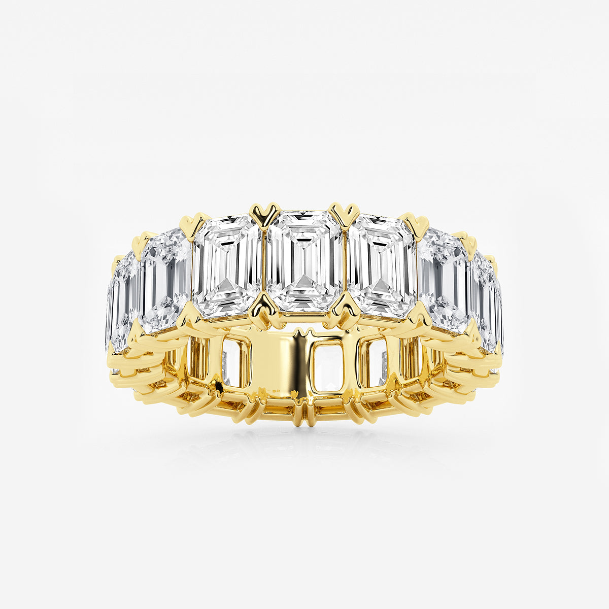 GWA009 - product video for 10 ctw Emerald Lab Grown Diamond V-Prong Eternity Band - 5.7mm Width
