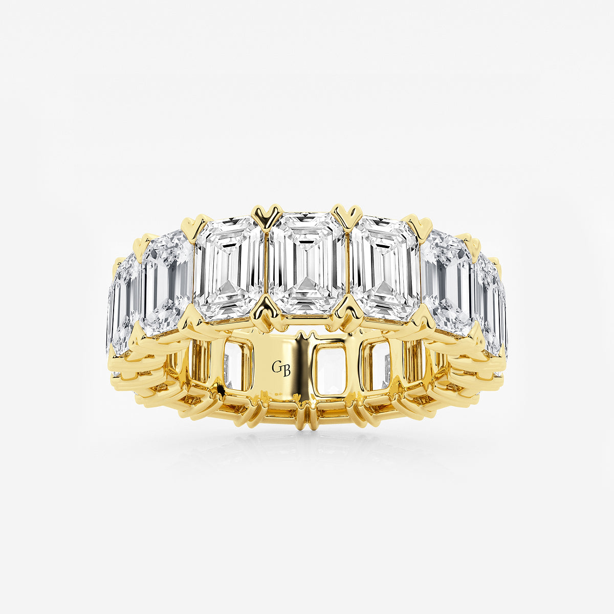 GWA009 - product video for 10 ctw Emerald Lab Grown Diamond V-Prong Eternity Band - 5.8mm Width
