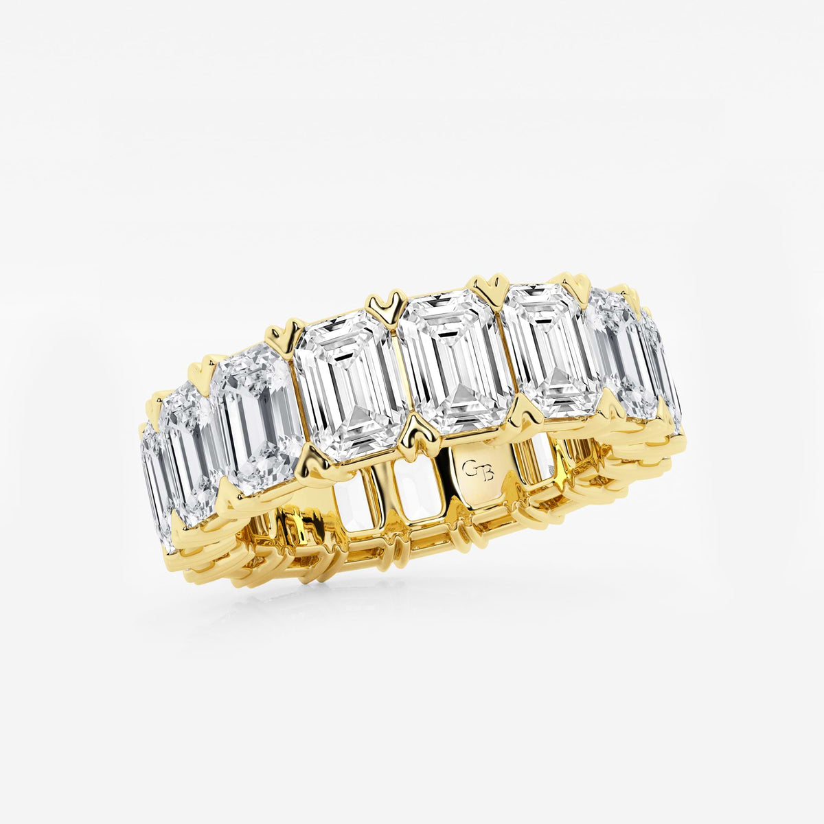 GWA009 - Additional Image 1 for  10 ctw Emerald Lab Grown Diamond V-Prong Eternity Band - 5.8mm Width