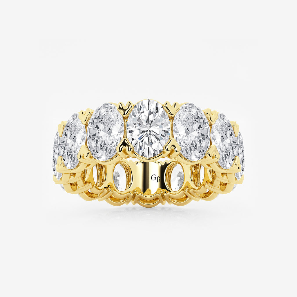 GWA009 - product video for 10 ctw Oval Lab Grown Diamond V-Prong Eternity Band - 7mm Width