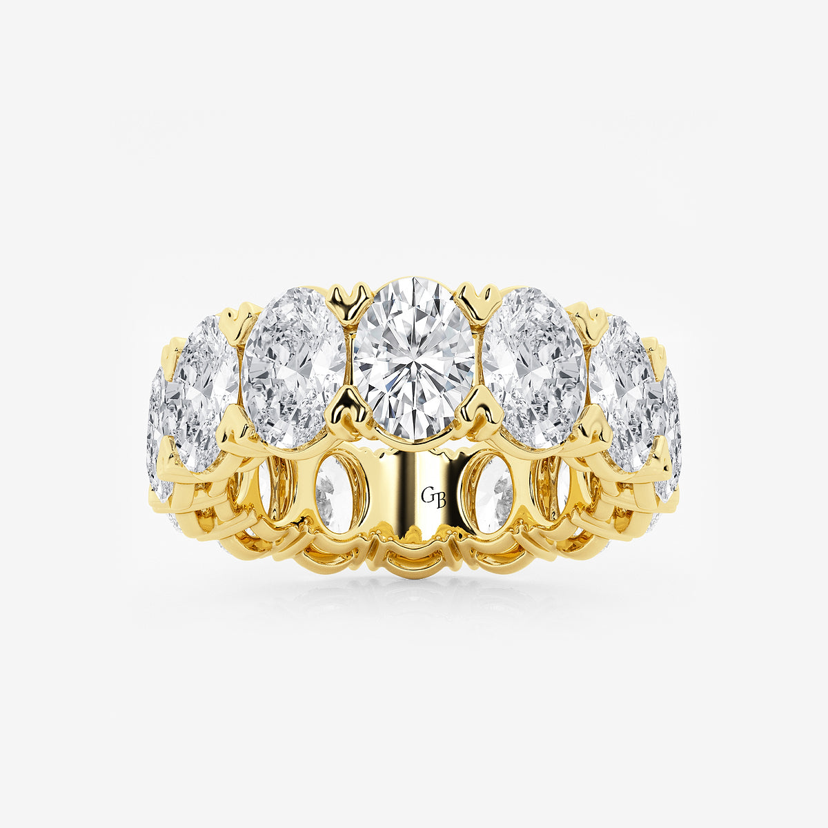 GWA009 - product video for 10 ctw Oval Lab Grown Diamond V-Prong Eternity Band - 7mm Width