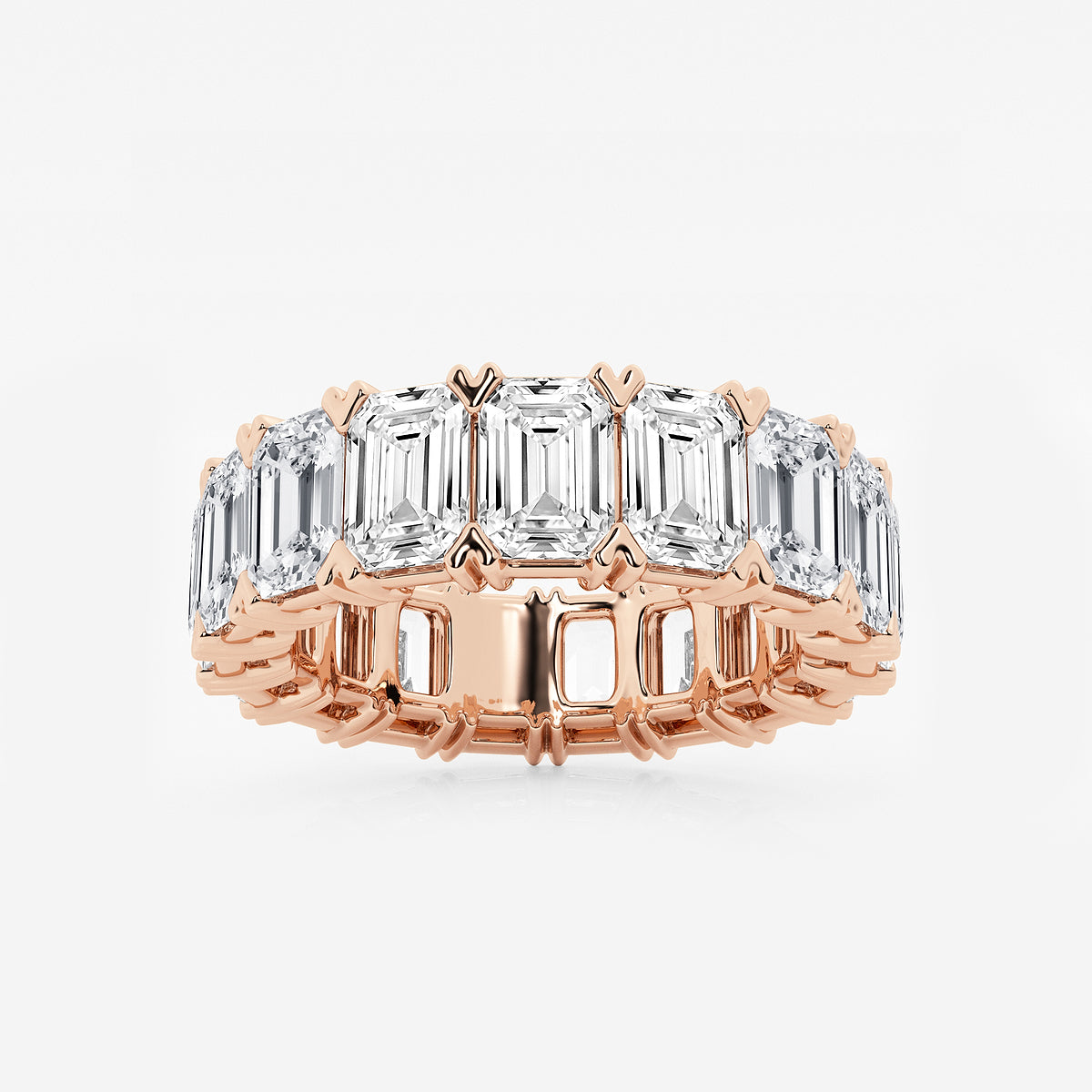 GWA009 - product video for 10 ctw Emerald Lab Grown Diamond V-Prong Eternity Band - 5.7mm Width