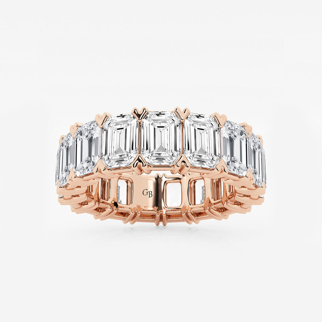 GWA009 - product video for 10 ctw Emerald Lab Grown Diamond V-Prong Eternity Band - 5.8mm Width