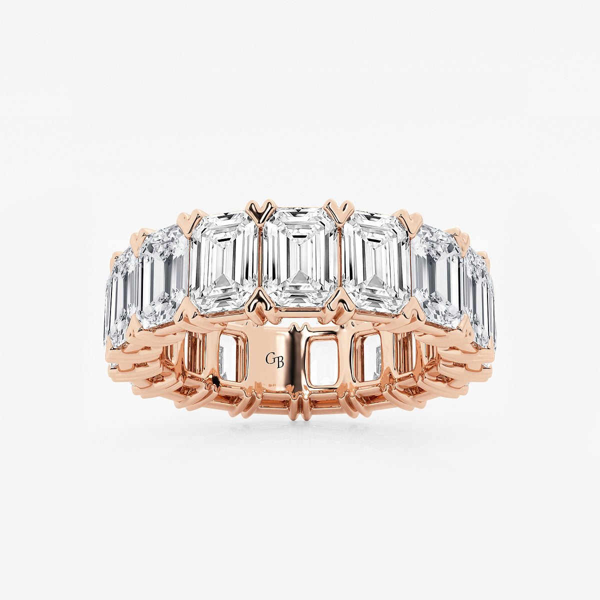 GWA009 - product video for 10 ctw Emerald Lab Grown Diamond V-Prong Eternity Band - 5.8mm Width
