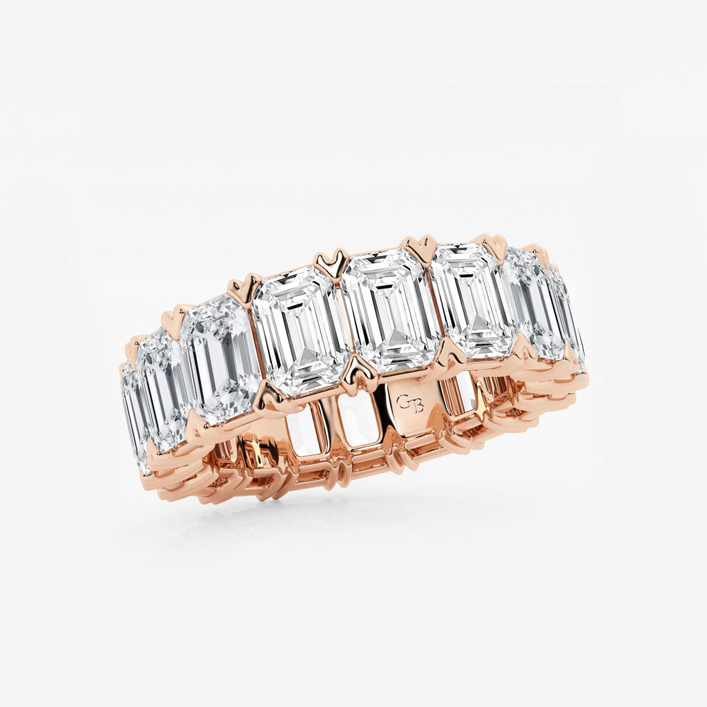 GWA009 - Additional Image 1 for  10 ctw Emerald Lab Grown Diamond V-Prong Eternity Band - 5.8mm Width