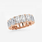 GWA009 - Additional Image 1 for  10 ctw Emerald Lab Grown Diamond V-Prong Eternity Band - 5.8mm Width