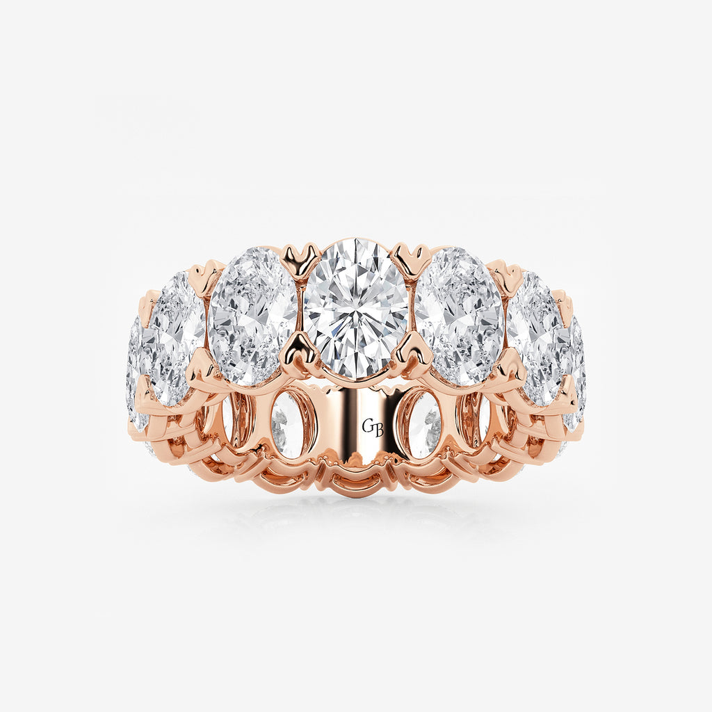 GWA009 - product video for 10 ctw Oval Lab Grown Diamond V-Prong Eternity Band - 7mm Width