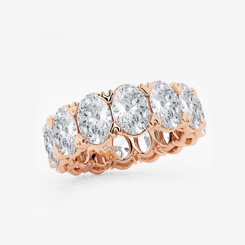GWA009 - Additional Image 1 for  10 ctw Oval Lab Grown Diamond V-Prong Eternity Band - 7mm Width