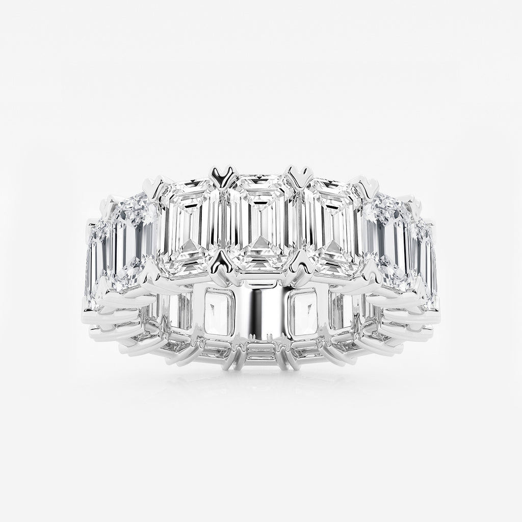 GWA009 - product video for 12 ctw Emerald Lab Grown Diamond V-Prong Eternity Band - 6.2mm Width