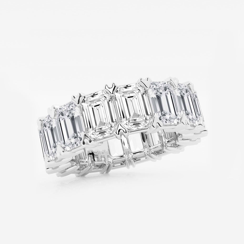 GWA009 - Additional Image 1 for  12 ctw Emerald Lab Grown Diamond V-Prong Eternity Band - 6.2mm Width