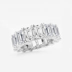 GWA009 - Additional Image 1 for  12 ctw Emerald Lab Grown Diamond V-Prong Eternity Band - 6.2mm Width