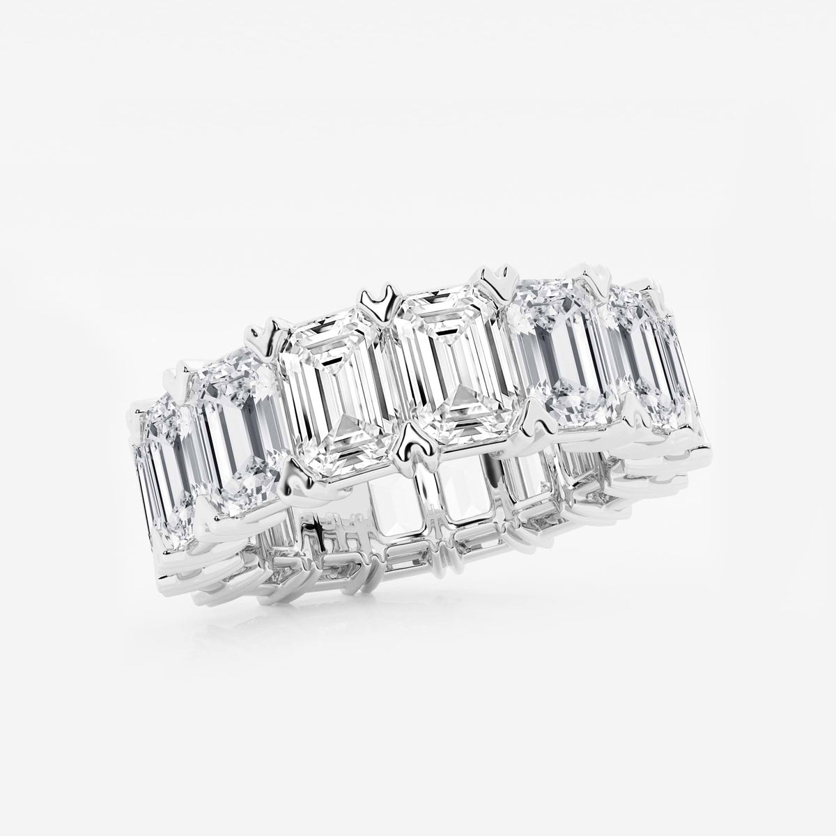 GWA009 - Additional Image 1 for  12 ctw Emerald Lab Grown Diamond V-Prong Eternity Band - 6.2mm Width