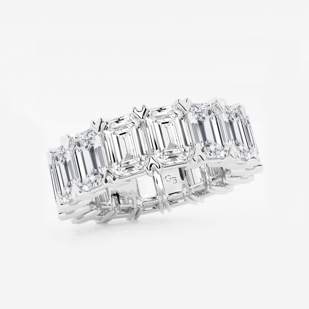 GWA009 - Additional Image 1 for  12 ctw Emerald Lab Grown Diamond V-Prong Eternity Band - 6.3mm Width