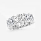 GWA009 - Additional Image 1 for  12 ctw Emerald Lab Grown Diamond V-Prong Eternity Band - 6.3mm Width